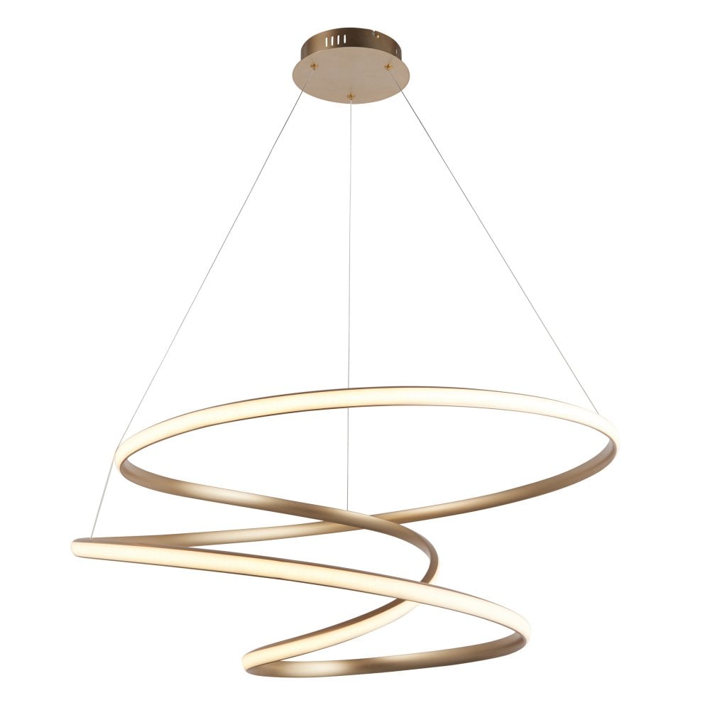 NL947639 1 Light LED Pendant Satin Gold Paint & White Silicone